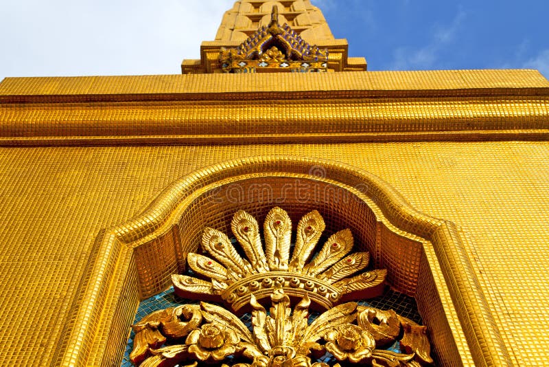Fenêtre en ciel de Bangkok de temple d'or