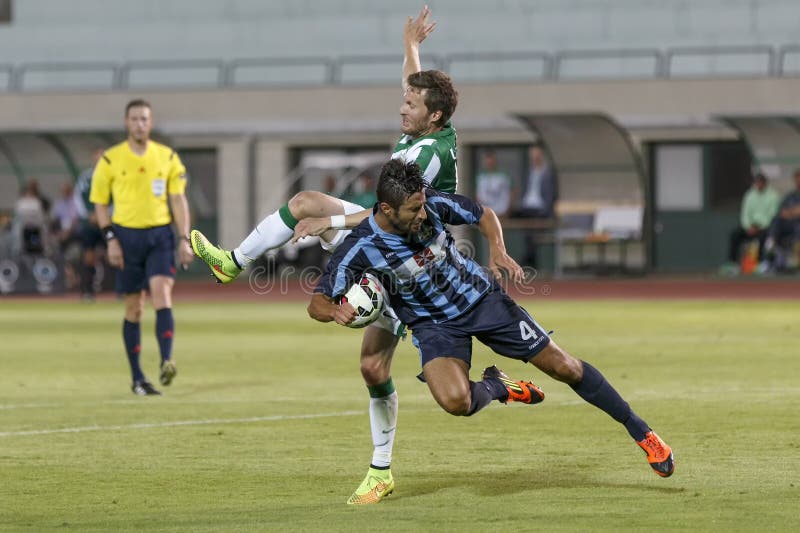 Ferencvarosi TC vs. HNK Rijeka UEFA EL football match, Stock Photo