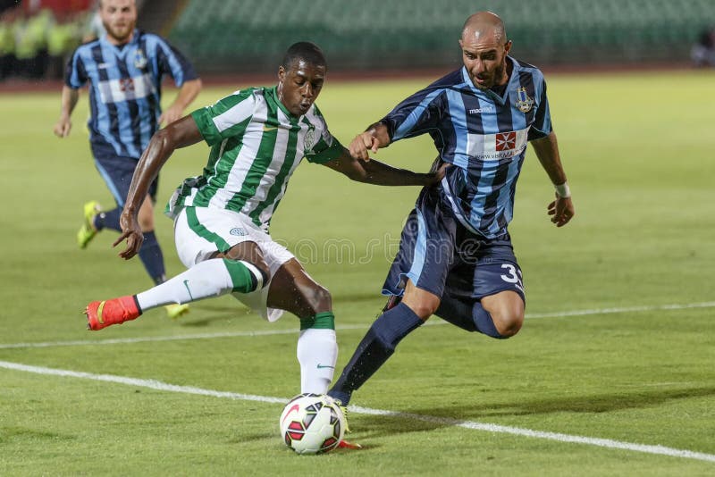 Ferencvarosi TC vs. HNK Rijeka UEFA EL football match, Stock Photo