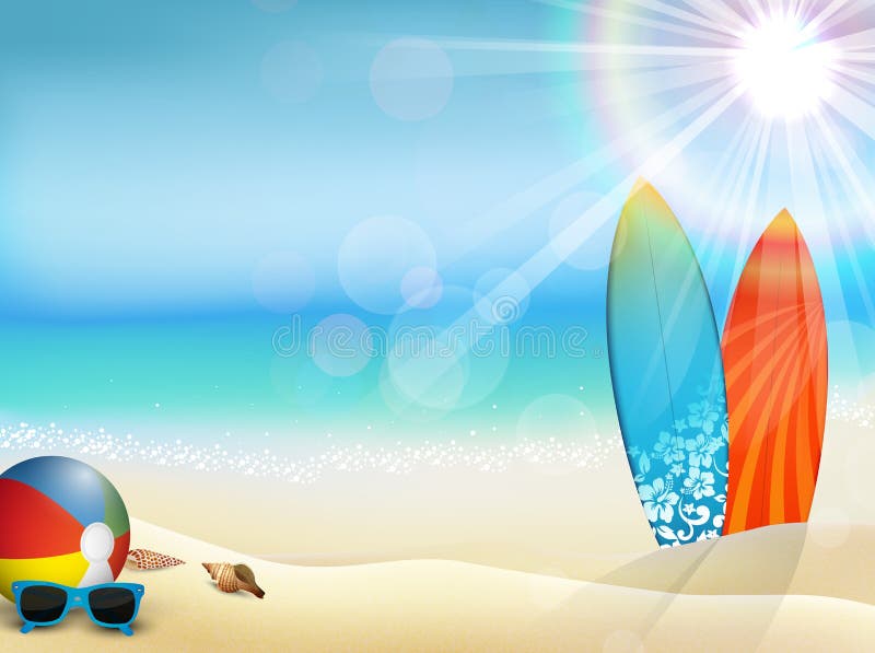 Feriado na praia no verão ilustração royalty free Feriado na praia no verão ilustração royalty free