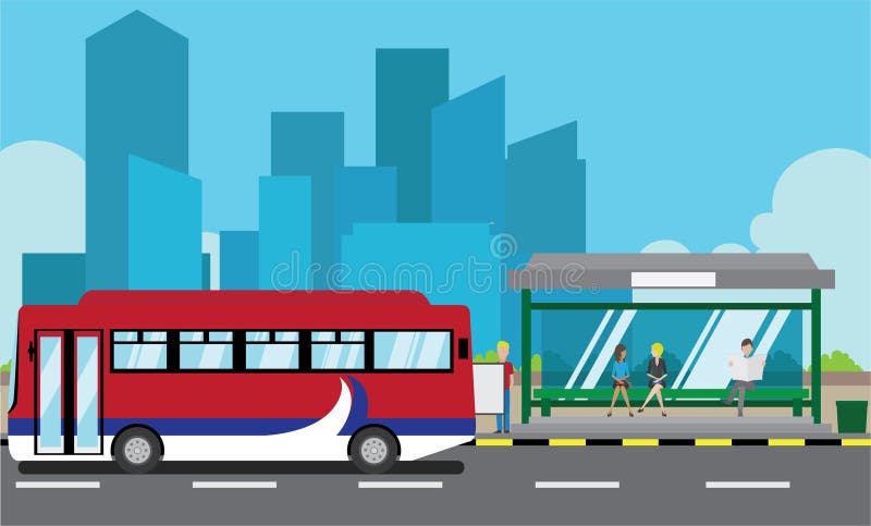 Fermata dell'autobus illustrazione vettoriale Fermata dell'autobus illustrazione vettoriale