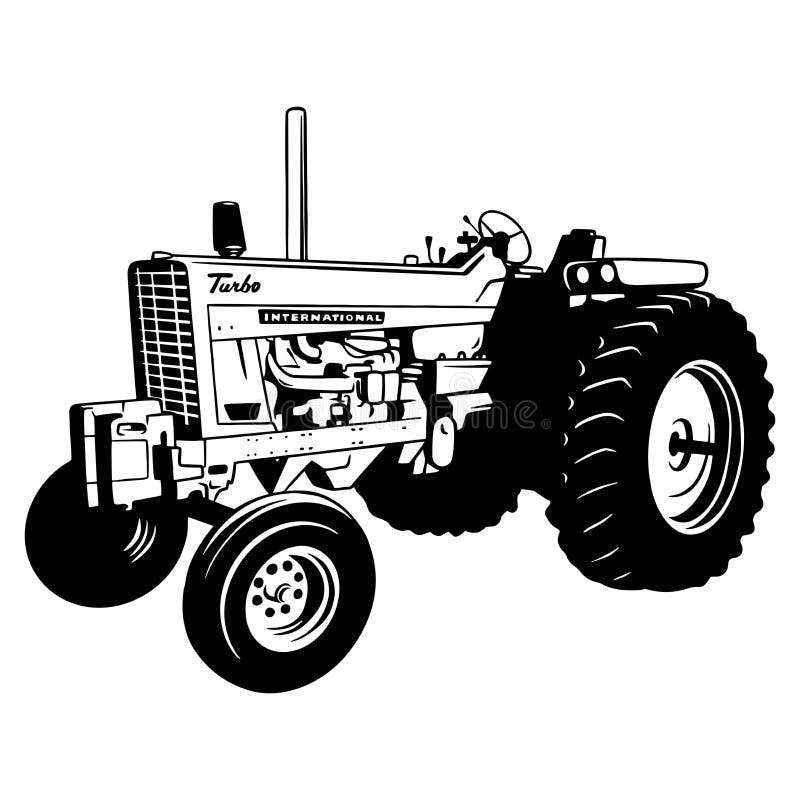 Dessin animé ferme tracteur Vector Clipart / contour, Silhouette &  graphiques couleur / Agriculture / ouvert et couvert / rouge, bleu / PNG,  JPG, SVG, Eps -  Canada