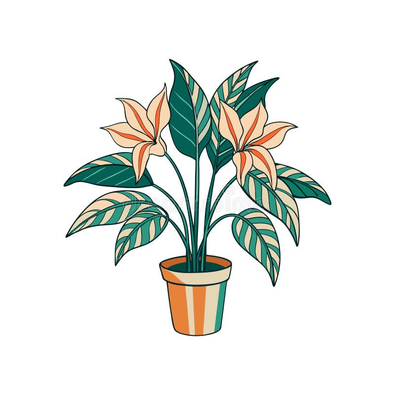Fermecătoarea Tigru Lily Houseplant Illustration stock illustration