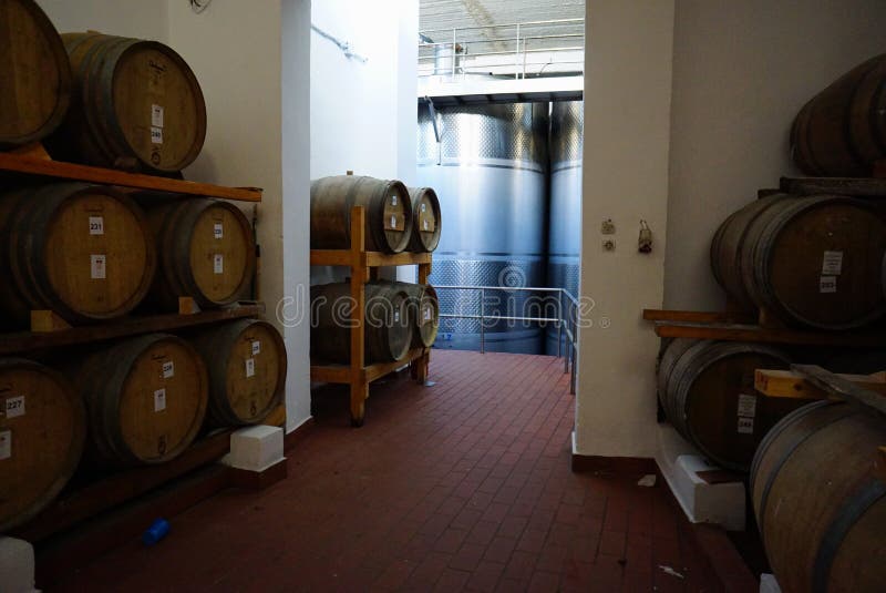Wine Fermentation In Big Vats Stock Photo Image of manufacturing, europe 26843822