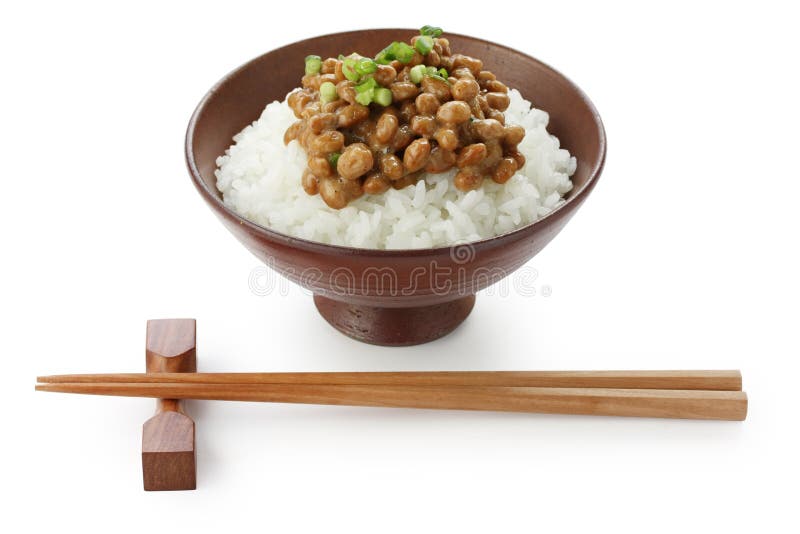 Fermented Soy Beans on Rice , Japanese Food Stock Image Image of
