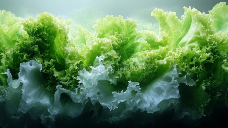 Fermeture de feuilles de laitue verte fraîche à texture douce illustration de vecteur