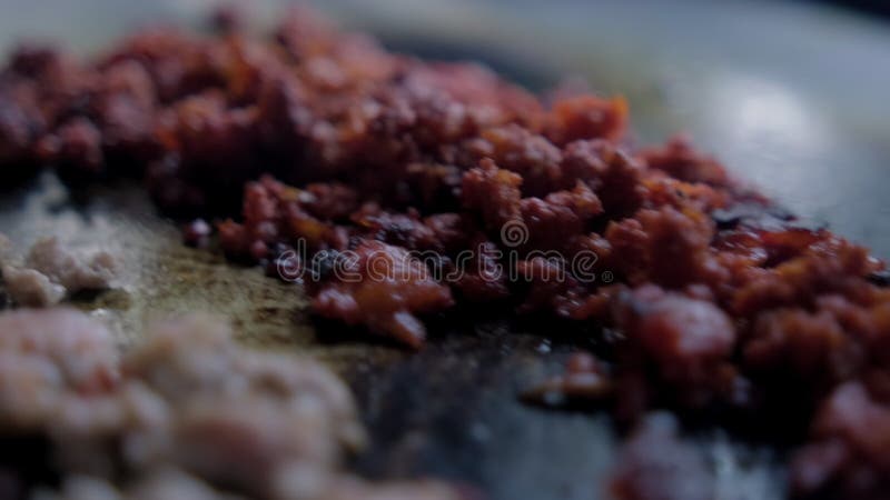 Fermeture de viande hachée de style mexicain sur une grille clips vidéos