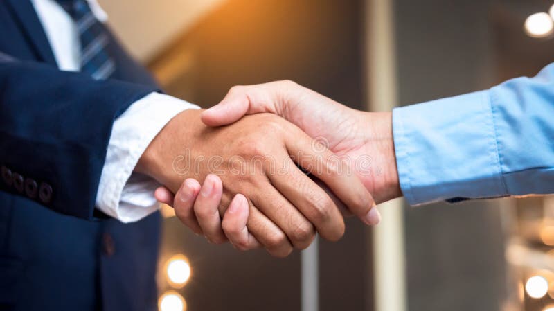 Fermez les hommes d'affaires serrant la main pendant une réunion Entreprise spécialisée dans l'achat de main-d'oeuvre