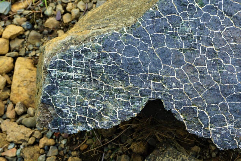 Fermez-vous de la serpentinite crépitée Gros Morne photographie stock Fermez-vous de la serpentinite crépitée Gros Morne photographie stock