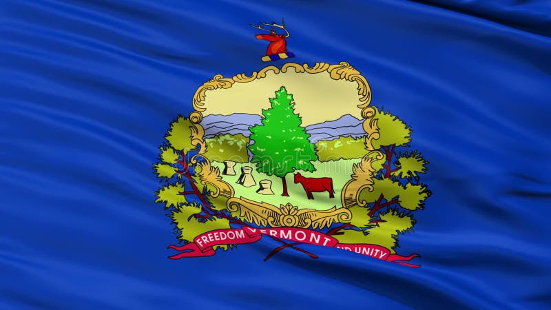 Fermez-vous vers le haut d'onduler le drapeau national du Vermont