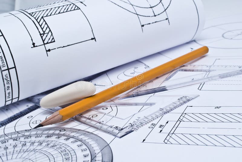 Fermez-vous vers le haut du dessin industriel images libres de droits Fermez-vous vers le haut du dessin industriel images libres de droits