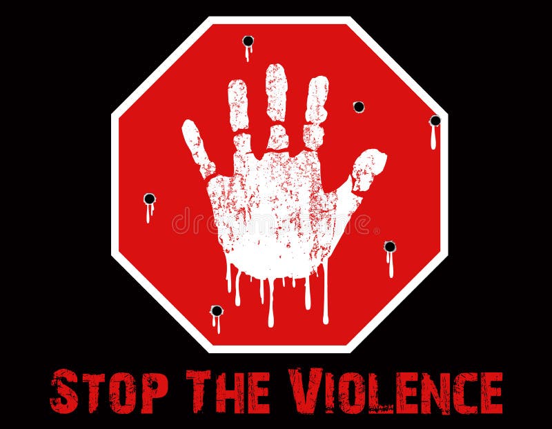 Fermi la violenza concettuale illustrazione di stock Fermi la violenza concettuale illustrazione di stock