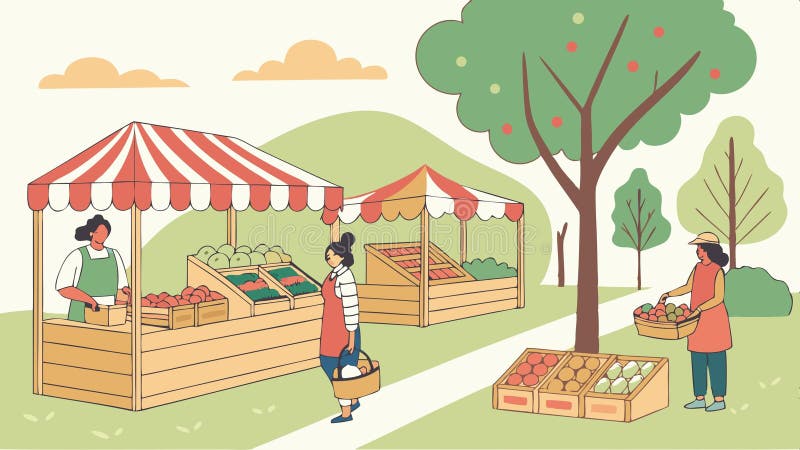 Fermierii comercializează produse proaspete vectorul vectorului de proiectare Generative AI royalty free illustration