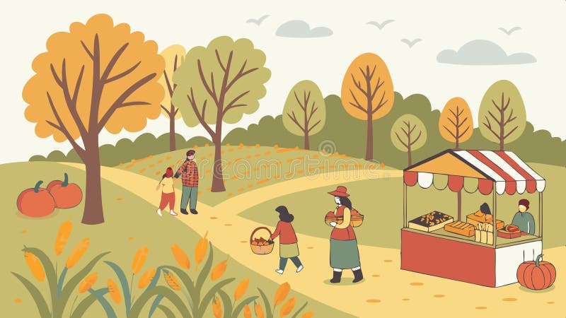 Fermierii comercializează scena în aer liber produse locale și proiectarea vectorului de vibrații comunitare Generative AI royalty free illustration