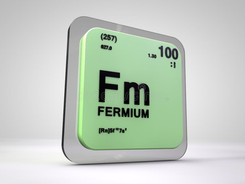 Fermium Fm Chemical Element Periodic Table Stock Illustration