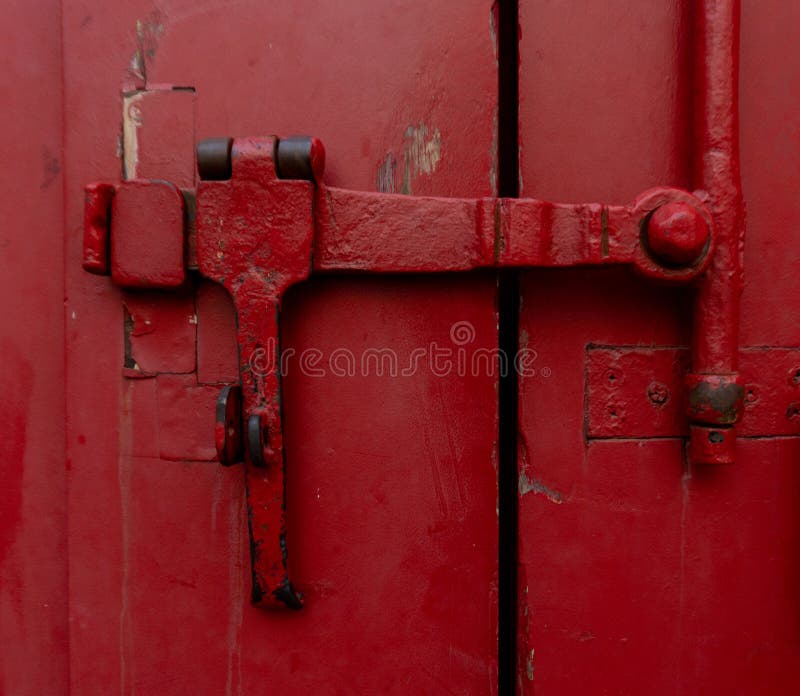 Fermo di porta rosso fotografie stock Fermo di porta rosso fotografie stock