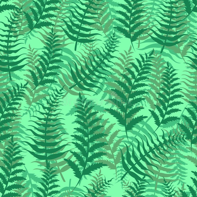 Fern seamless pattern exotic background nature green leaf plant vector illustration. royalty free illustration Fern seamless pattern exotic background nature green leaf plant vector illustration. royalty free illustration