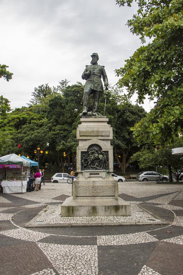 Fernando Machado staty - Florianópolis/SC - Brasilien arkivbild