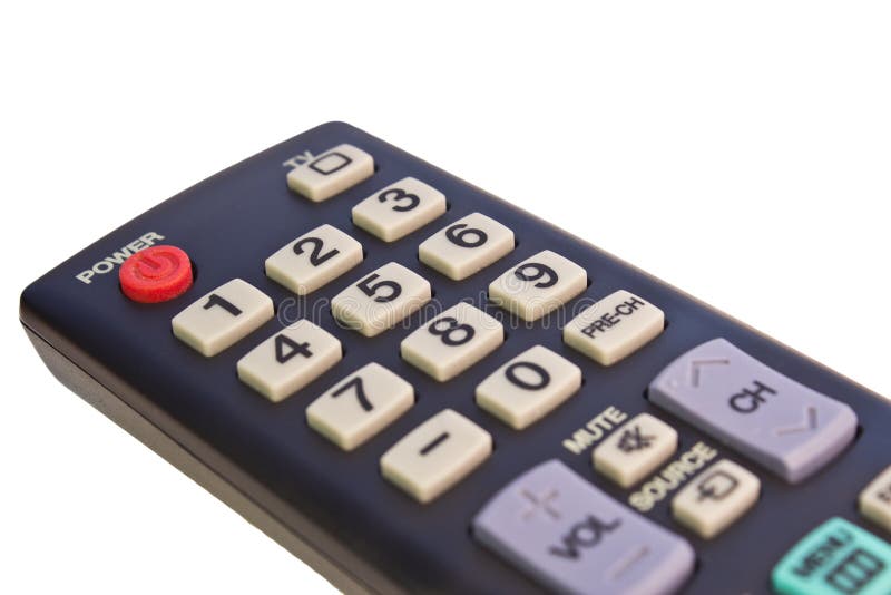 Number pad on television remote control. Number pad on television remote control