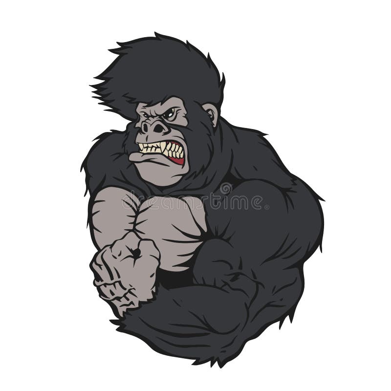 Ferocious gorilla athlete cartoon stock illustration Ferocious gorilla athlete cartoon stock illustration