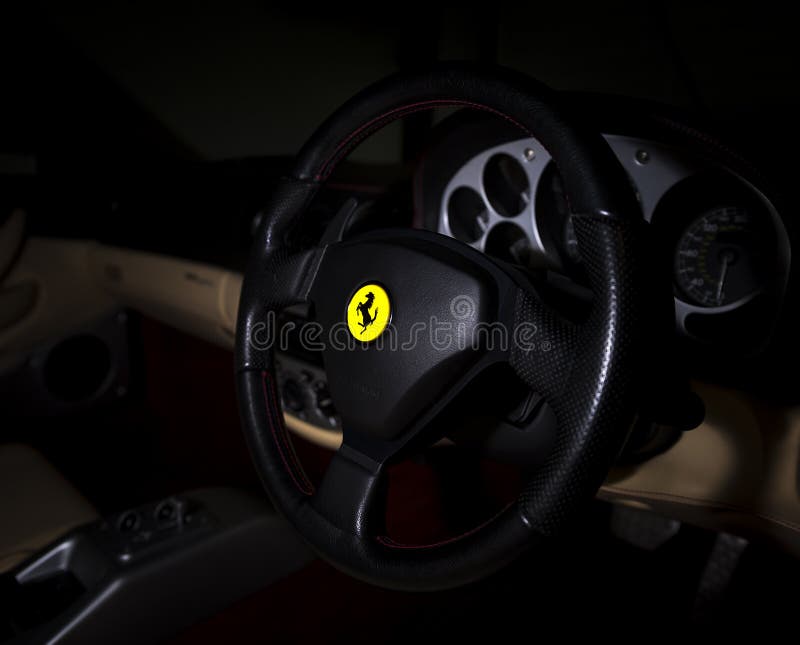 Ferrari Steering Wheel editorial stock image. Image of logo ...
