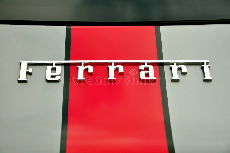 Ferrari luxury car logo stock images