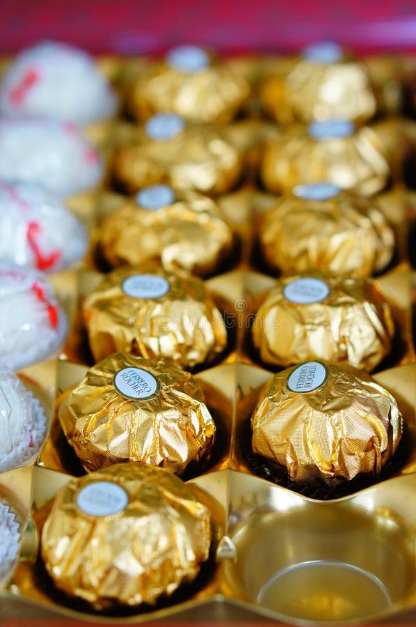 Ferrero Chocolate Pralines Collection Box with Raffaello, Ferrero Rocher  and Rond Noirs Editorial Photography - Image of bonbon, label: 172875157