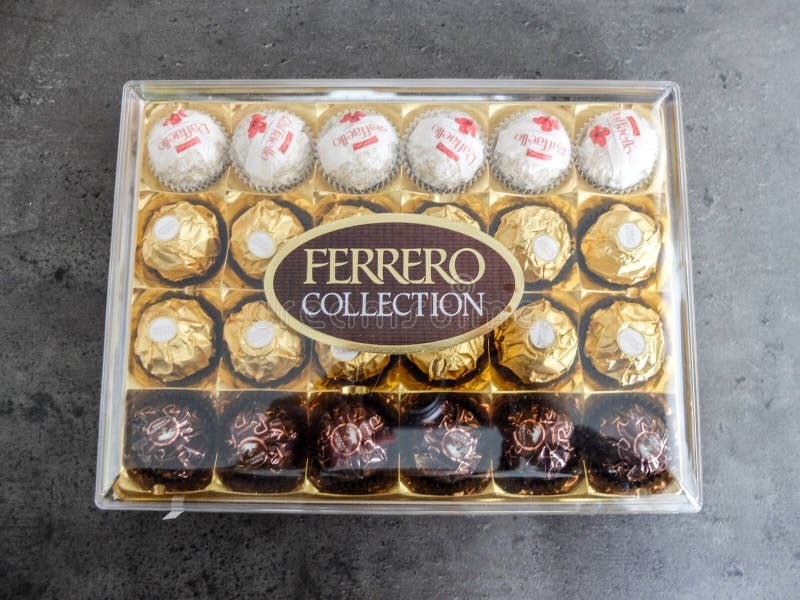 Ferrero Chocolate Pralines Collection Box with Raffaello, Ferrero Rocher  and Rond Noirs Editorial Photography - Image of bonbon, label: 172875157