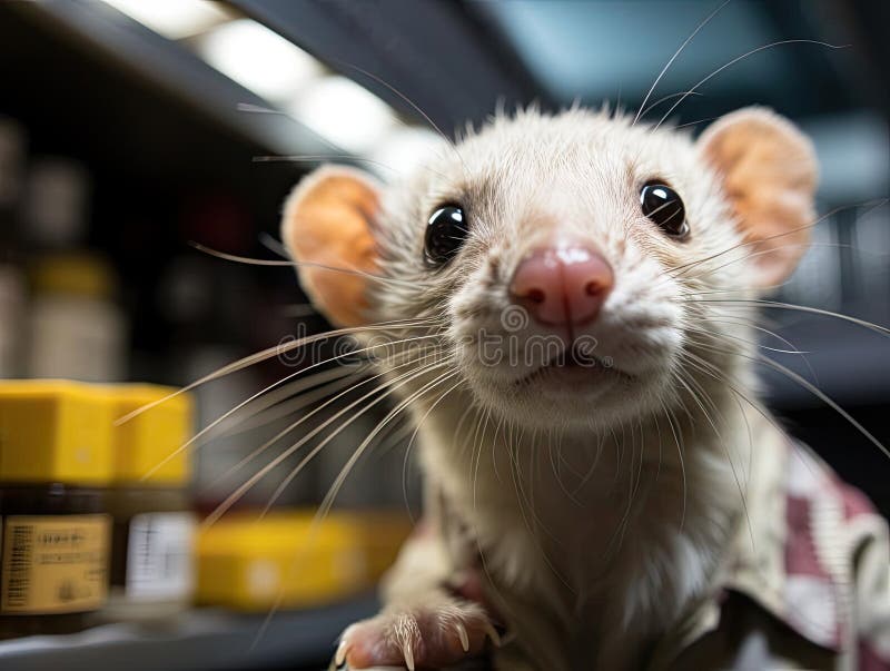 Vector of a cute brown ferret munching on a chocolate chip cookie