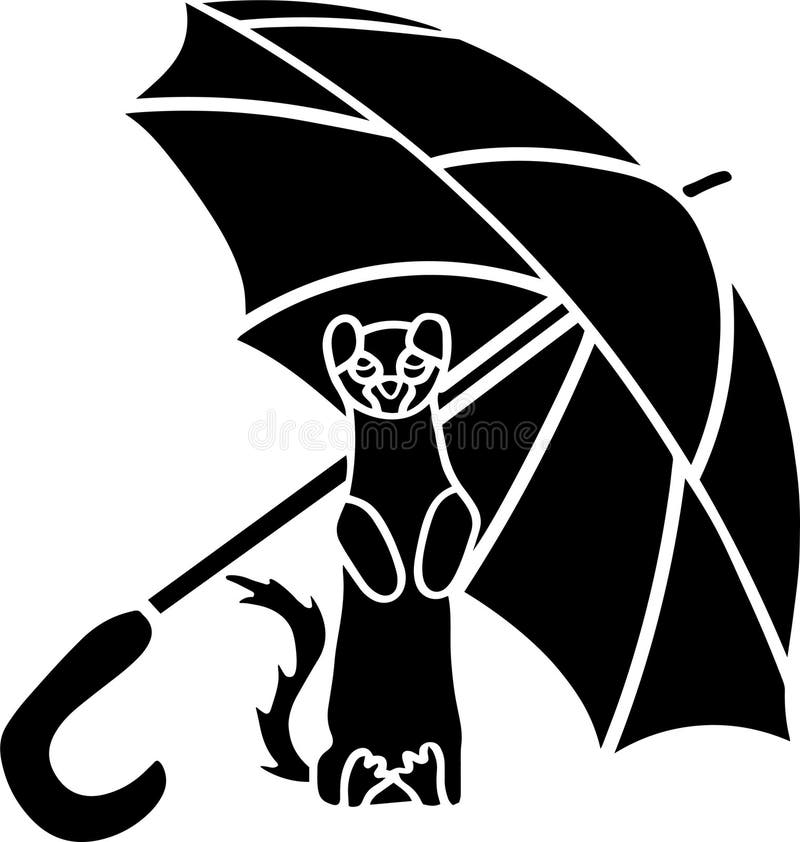Ferret Vector Stencil, Black and White vector illustration
