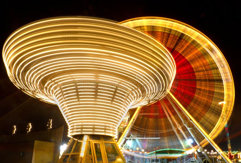 Ferris wheel and carousel, Karlsruhe. Germany