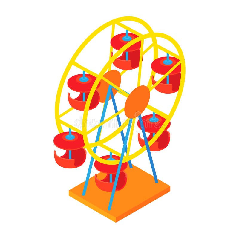 Ferris Wheel Icon, Cartoon Style Stock Illustration - Illustration of