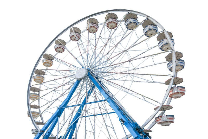 Ferris wheel isolated on white background stock photos