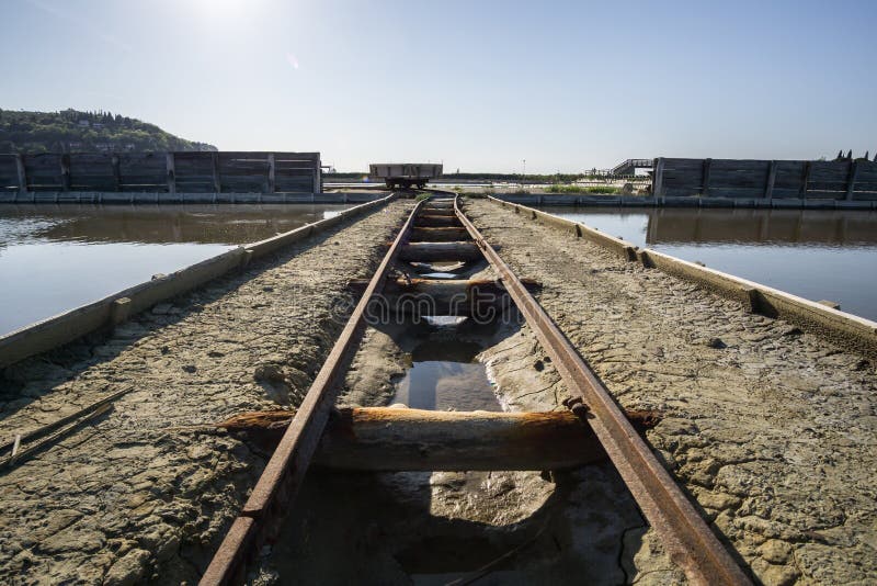 Ferrocarril de mina oxidado abandonado al lado del río fotografía de archivo libre de regalías Ferrocarril de mina oxidado abandonado al lado del río fotografía de archivo libre de regalías