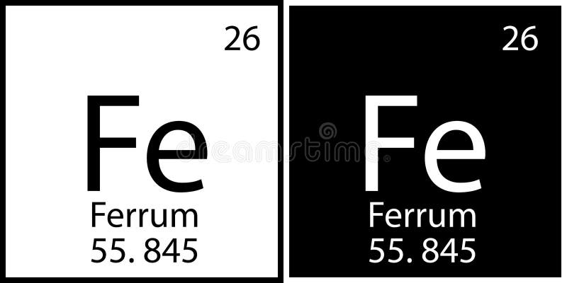 Железо химический элемент в таблице менделеева Fe ferrum chemical element stock vector. Illustration of organic - 141977145