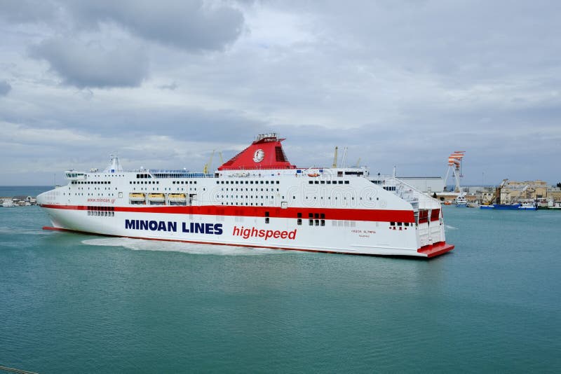 Alter Aufkleber Schiff Fähre Boot MINOAN LINES Italy Greece Turkey