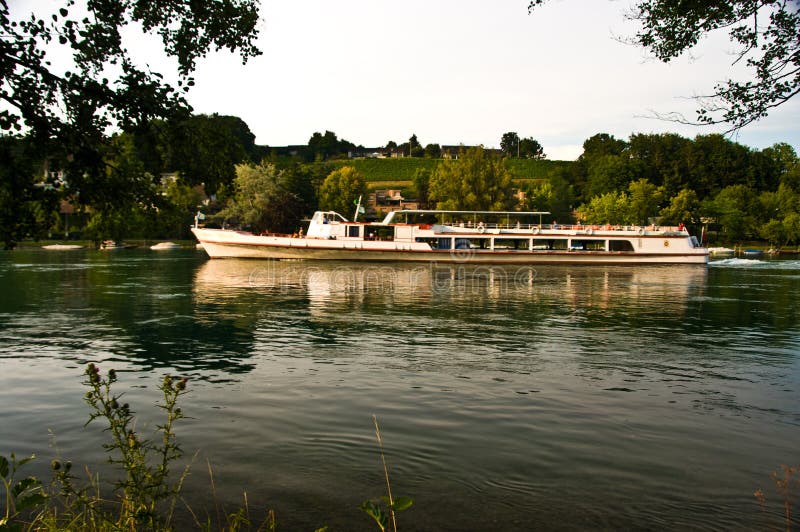 Ferry boat in Schaffhausen Switzerland royalty free stock photography Ferry boat in Schaffhausen Switzerland royalty free stock photography