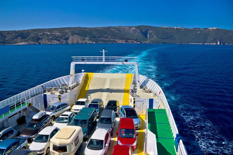 Ferry boat tourist line to island