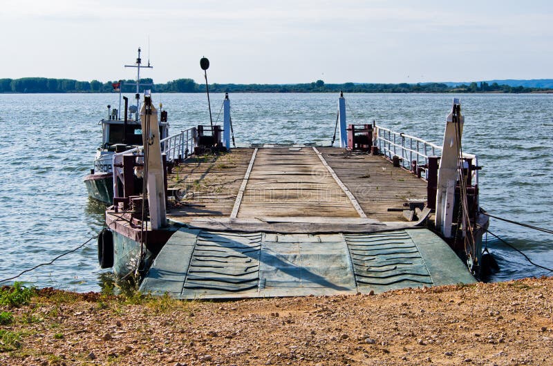 Ferry station at river Danube near old turkish fortress Ram