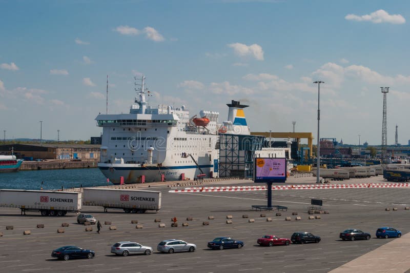 Ferry at the Ferry Terminal in Rostock Harbor Editorial Photo Image of line, port 103272716