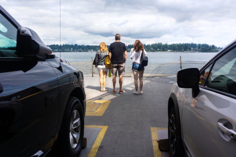 Cars and People on Ferryboat ride to Seattle