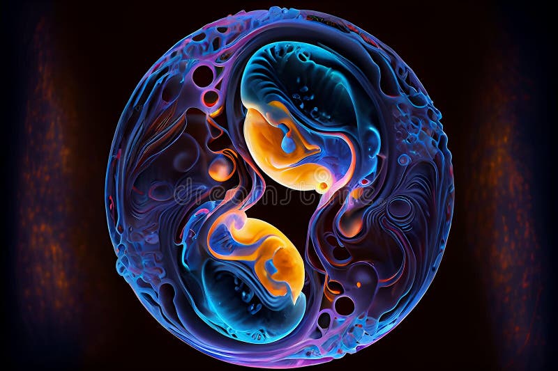 Fertilized egg in the process of division. Artificial fertilization of the egg. egg close-up.