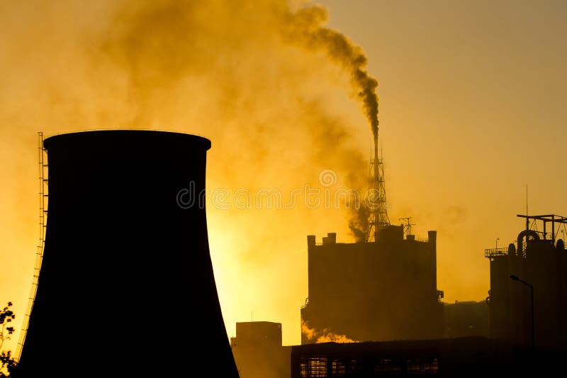 Fertilizer Mill Polluting the Atmosphere with Smoke and Smog Stock Image Image of chimney