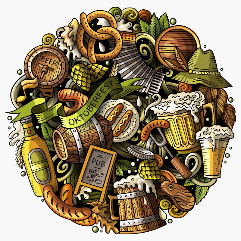 Fest fumettistico L'Oktoberfest è un'immagine buffa illustrazione vettoriale Fest fumettistico L'Oktoberfest è un'immagine buffa illustrazione vettoriale