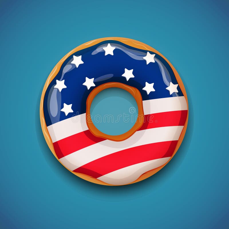 Festa dell'indipendenza - ciambella con la bandiera di U.S.A. royalty illustrazione gratis Festa dell'indipendenza - ciambella con la bandiera di U.S.A. royalty illustrazione gratis