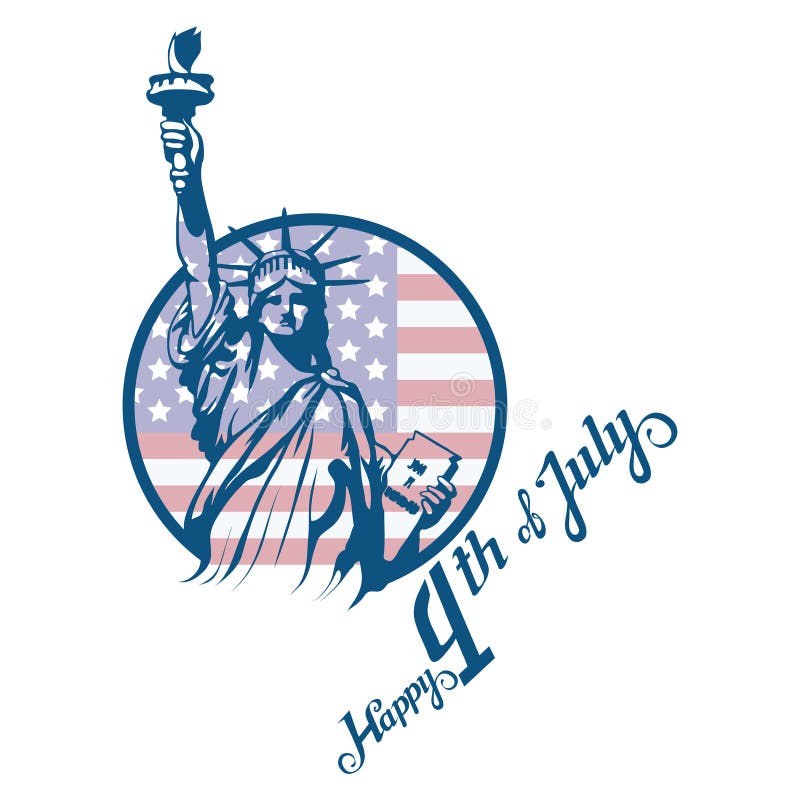 Festa dell'indipendenza del ` s dell'America Simboli tradizionali dell'America La statua della libertà Festa dell'indipendenza fe illustrazione vettoriale Festa dell'indipendenza del ` s dell'America Simboli tradizionali dell'America La statua della libertà Festa dell'indipendenza fe illustrazione vettoriale