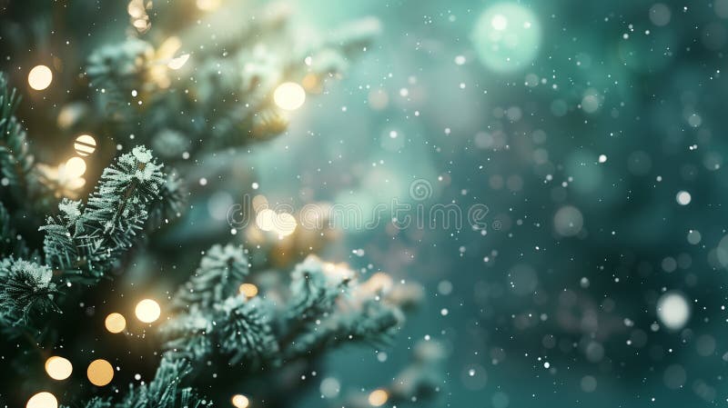 Festiv banderoll med ett dekorerat julträd omgivet royaltyfri illustrationer