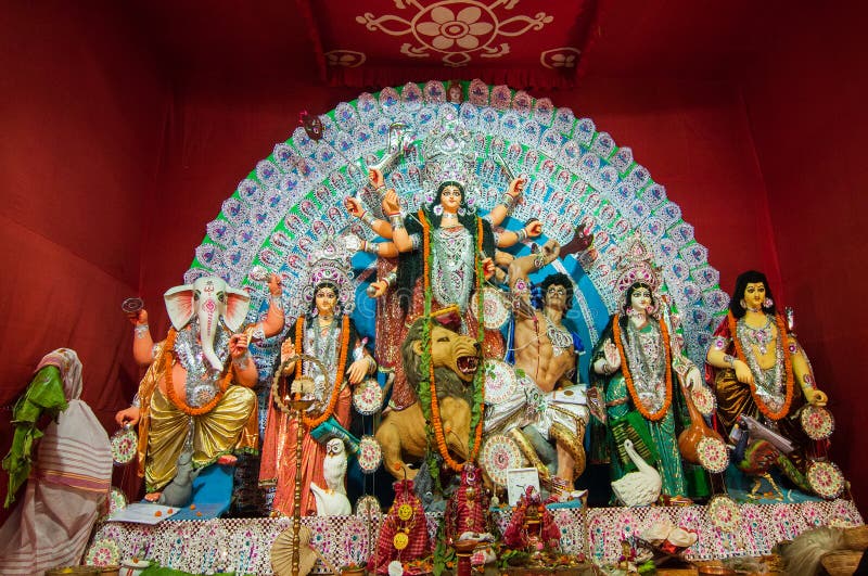 Festival De Durga Puja  Dans Kolkata Inde  Image stock 