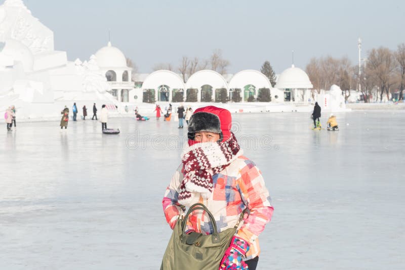 Festival 2018 de glace et de neige de Harbin photo libre de droits Festival 2018 de glace et de neige de Harbin photo libre de droits