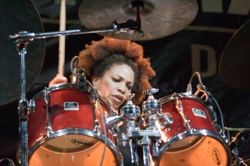 Cindy Blackman-Santana on the Kriol Jazz Festival on April 16, 2011 in Cape Verde, Praia. Cindy Blackman-Santana on the Kriol Jazz Festival on April 16, 2011 in Cape Verde, Praia.